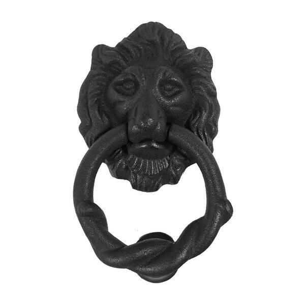 Black Cast Iron Door Knockers for Front Door 6" Lion Head Door Knocker